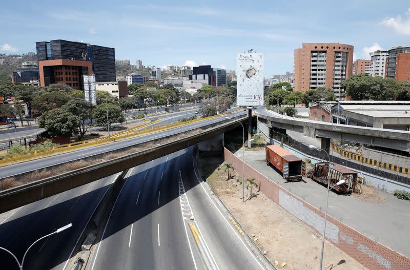 General view of empty streets after the start of quarantine in response to the spread of coronavirus disease (COVID-19) in Caracas