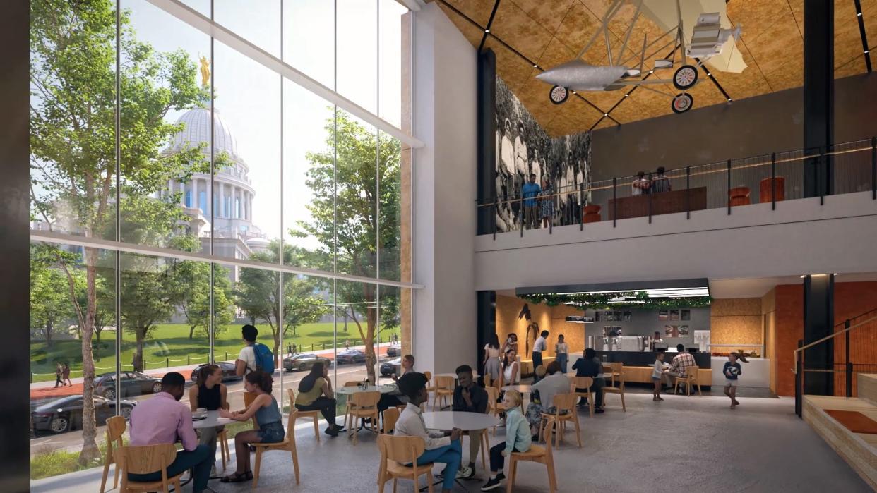 The new Wisconsin History Center in Madison will include a large lobby with room for visitors, field trip students and public programming.