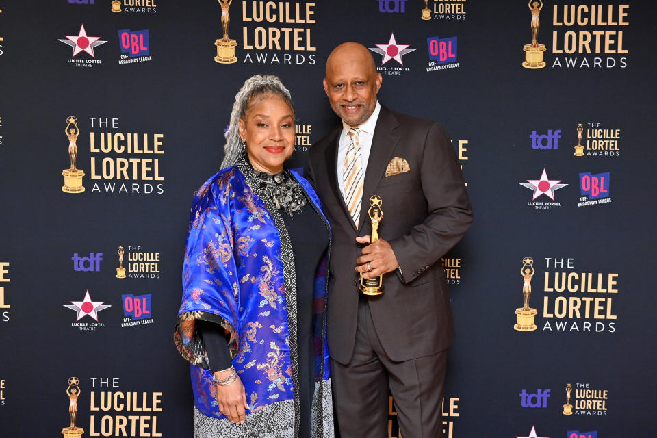 Phylicia Rashad and Ruben Santiago-Hudson attend the 39th Annual Lucille Lortel Awards