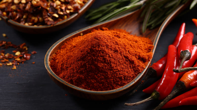 cayenne pepper in a dish