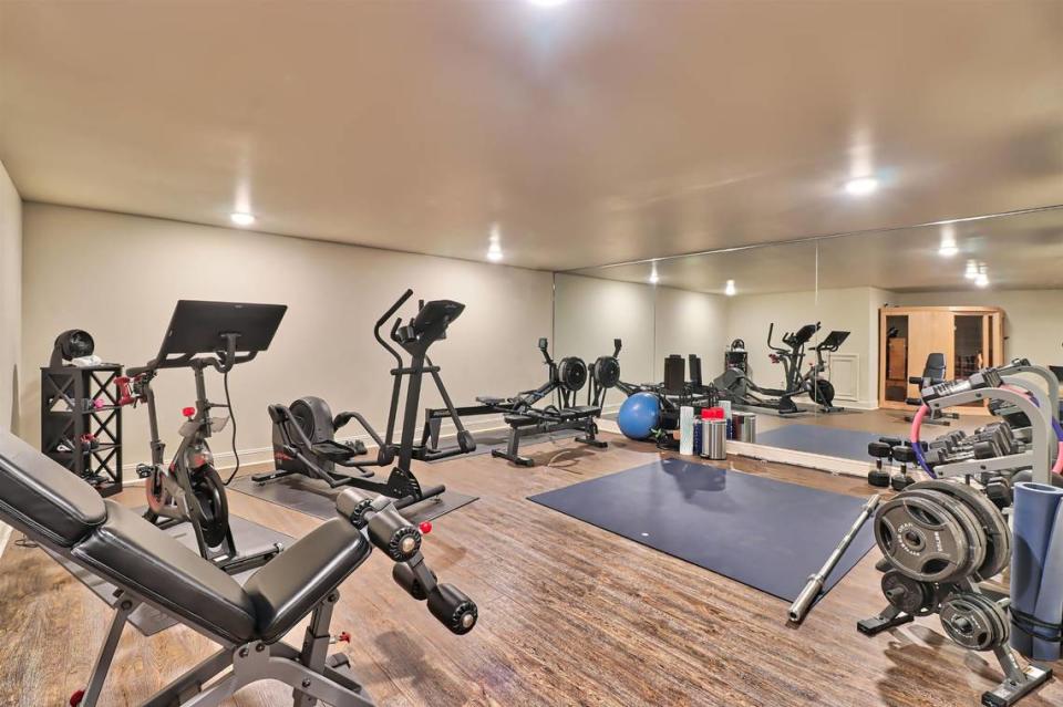 A personal gym is one of many features included in a home listed for sale in Myrtle Beach at $4.7 million as of June 4, 2023.