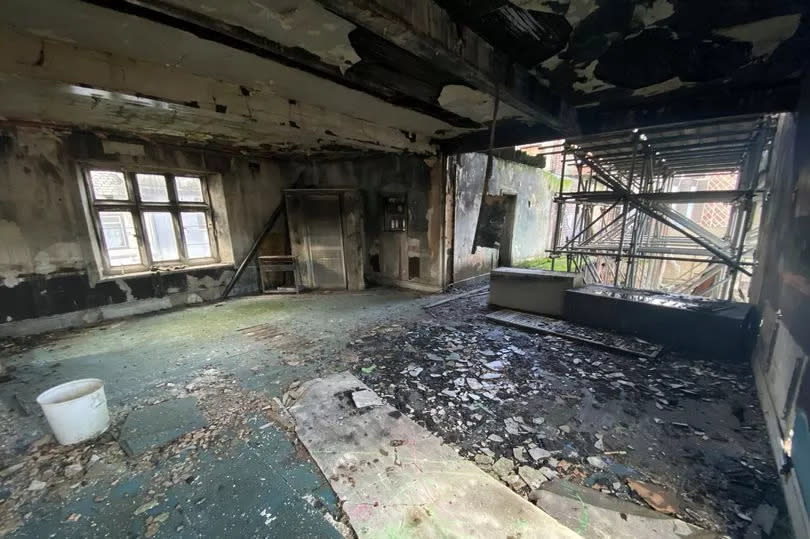 Photos from the time showed the fire had left some of the interior burnt out -Credit:Paul Fosh Auctions