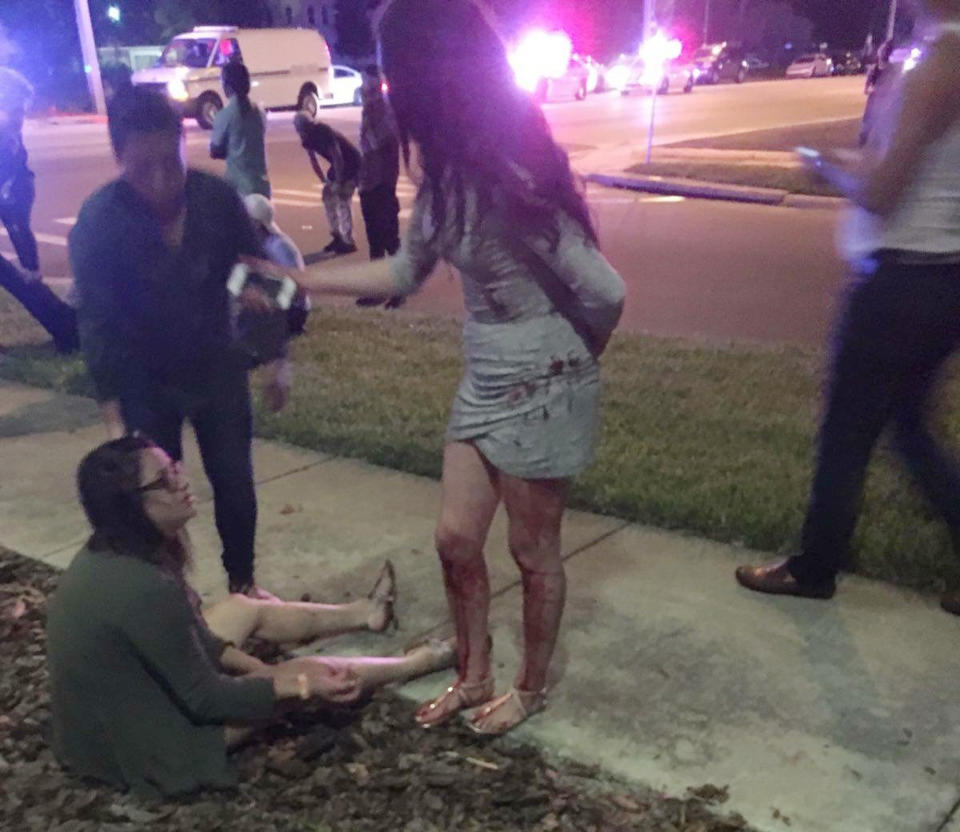 <p>A handout photograph made available by Univision Florida Central showing a view of the general scene following a shooting at Pulse Nightclub in Orlando, June 12, 2016. (EPA/UNIVISION FLORIDA CENTRAL) </p>