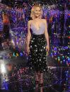 <p>Jennifer gets a little more adventurous wearing a black floral print skirt and purple singlet at the photo call for Columbia Pictures' 'Passengers' at the Four Seasons Hotel Los Angeles.</p>