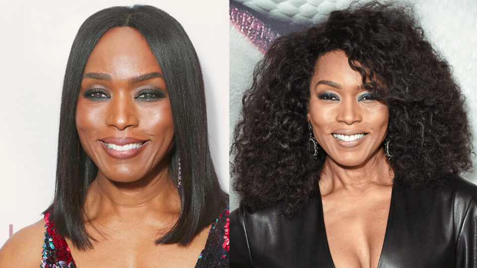 Actress Angela Bassett before and after changing hairstyle