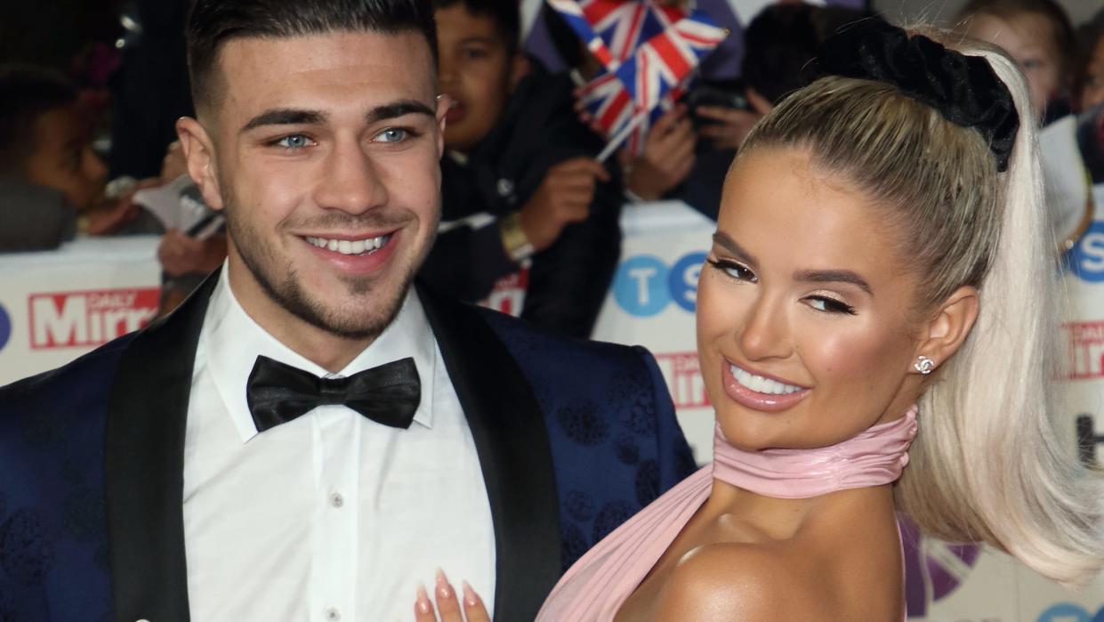 LONDON, -, UNITED KINGDOM - 2019/10/28: Tommy Fury and Molly-Mae Hague on the red carpet at The Daily Mirror Pride of Britain Awards, in partnership with TSB, at the Grosvenor House Hotel, Park Lane. (Photo by Keith Mayhew/SOPA Images/LightRocket via Getty Images)