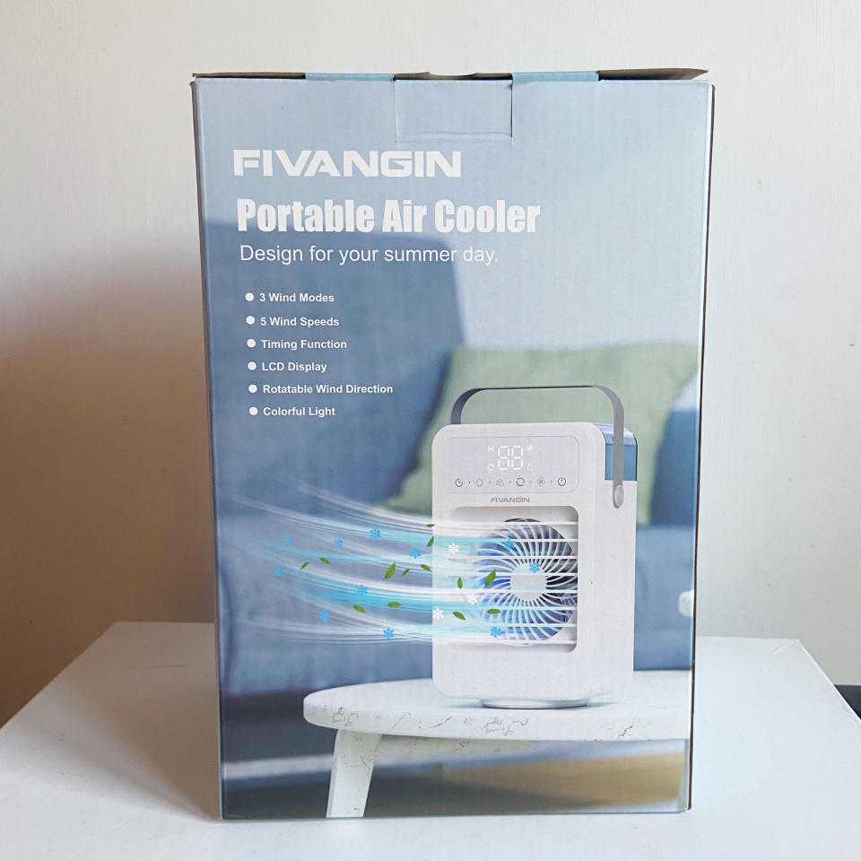 The Fivangin Portable Air Cooler being tested at home