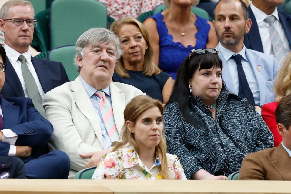 Fry, Dunham, and Princess Beatrice lock in for the final match between Jannik Sinner and Daniil Medvedev.