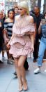 <p>The social media starlet stepped out during New York Fashion Week wearing a fabulous embellished and tassle-bearing Balmain dress, which she paired with a pair of what appears to be Lucite Yeezy (season 2) sandals ($595; <a rel="nofollow noopener" href="http://www.anrdoezrs.net/links/7799179/type/dlg/sid/ISSeeThroughShoeKylieYeezyIJFeb/http://www.mytheresa.com/en-us/transparent-sandals-season-2-743381.html?catref=category" target="_blank" data-ylk="slk:mytheresa.com;elm:context_link;itc:0;sec:content-canvas" class="link ">mytheresa.com</a>)—think adult jellies. </p>