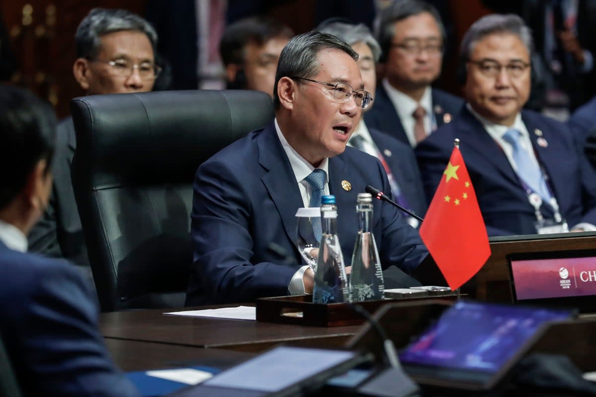 Chinese premier Li Qiang spoke with Rishi Sunak on the margins of the G20 summit on Sunday (Adi Weda/Pool/AP)