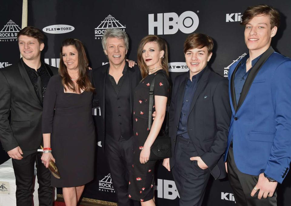 Jon Bon Jovi and family attend the 33rd Annual Rock & Roll Hall of Fame Induction Ceremony at Public Auditorium on April 14, 2018 in Cleveland, Ohio