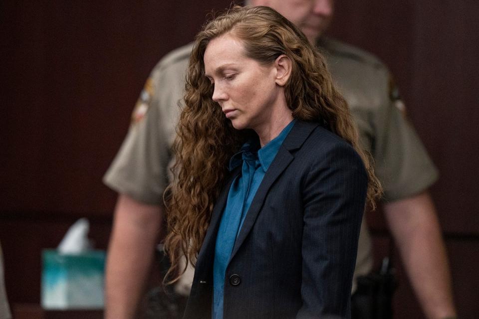 Kaitlin Armstrong  enters the courtroom on 16 November. She was sentenced to 90 years in prison after fatally shooting professional cyclist Anna Moriah ‘Mo’ Wilson (Gannett)