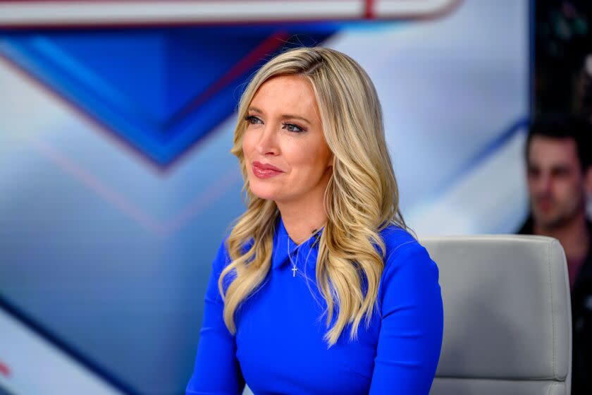 Kayleigh McEnany visits "Hannity" with host Sean Hannity at Fox News Channel Studios on March 15, 2023 .