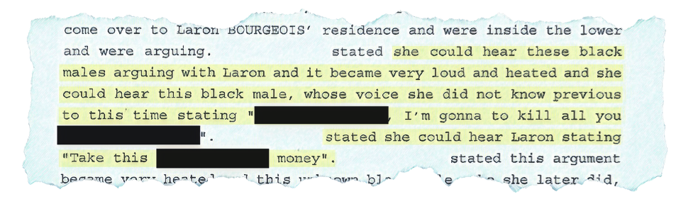 An excerpt from Milwaukee police records about the Alexis Patterson case.