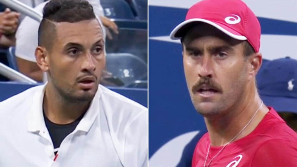 Nick Kyrgios, pictured here during his clash with Steve Johnson at the US Open.