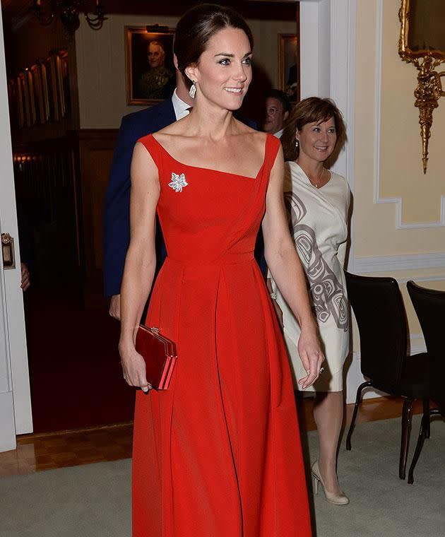 Kate loves this $1,700 Preen gown she has it in black as well. Photo: Getty images