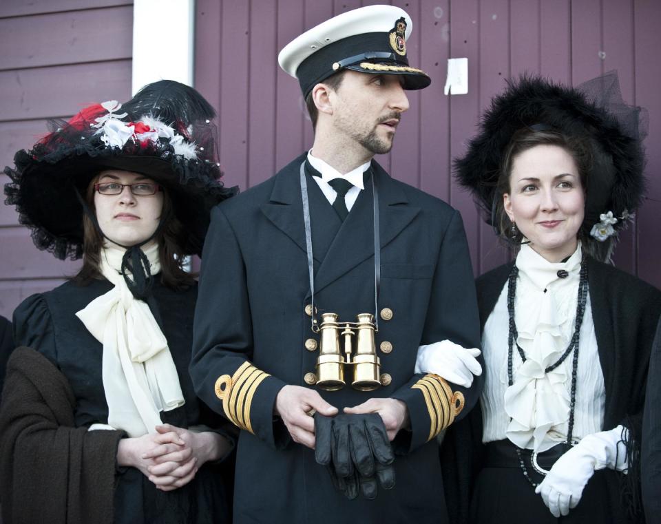 People gather in Halifax, Nova Scotia, to mark the centenary of the sinking of the Titanic