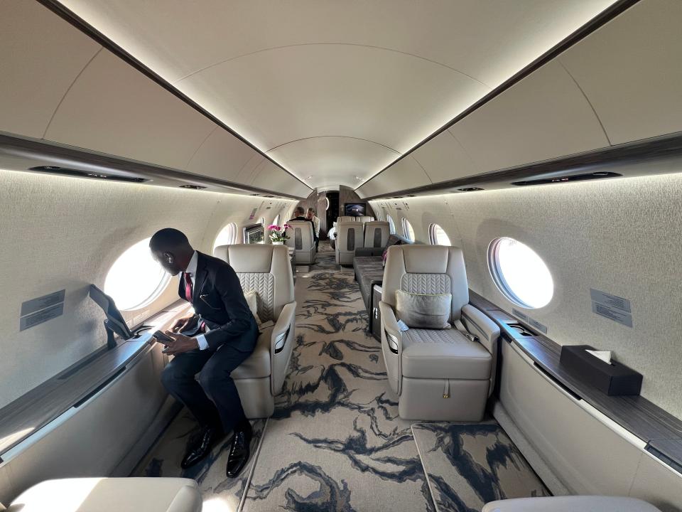 The cabin of a Gulfstream G700 operated by Qatar Executive