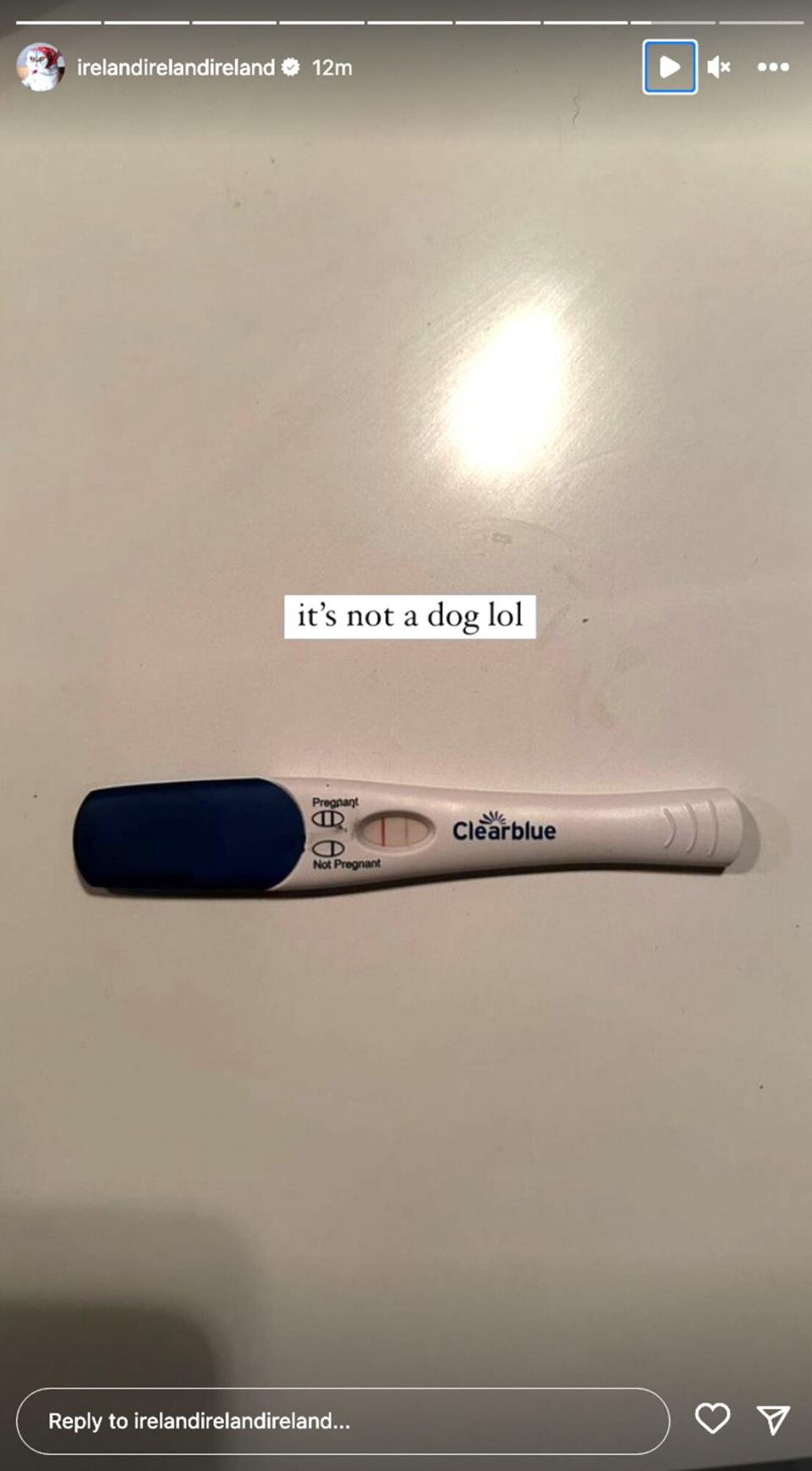 Ireland Baldwin pregnancy test