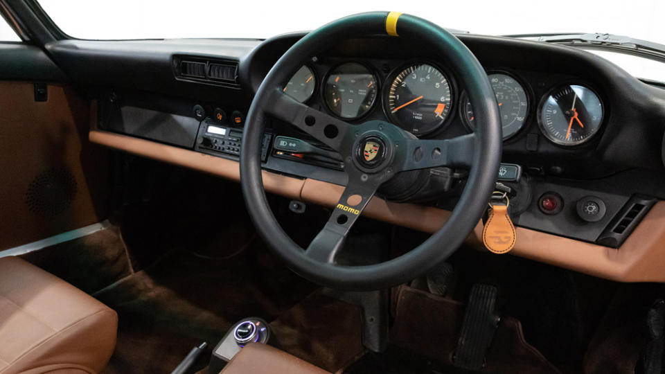 The interior of Electrogenic's all-electric conversion of a classic Porsche 911.