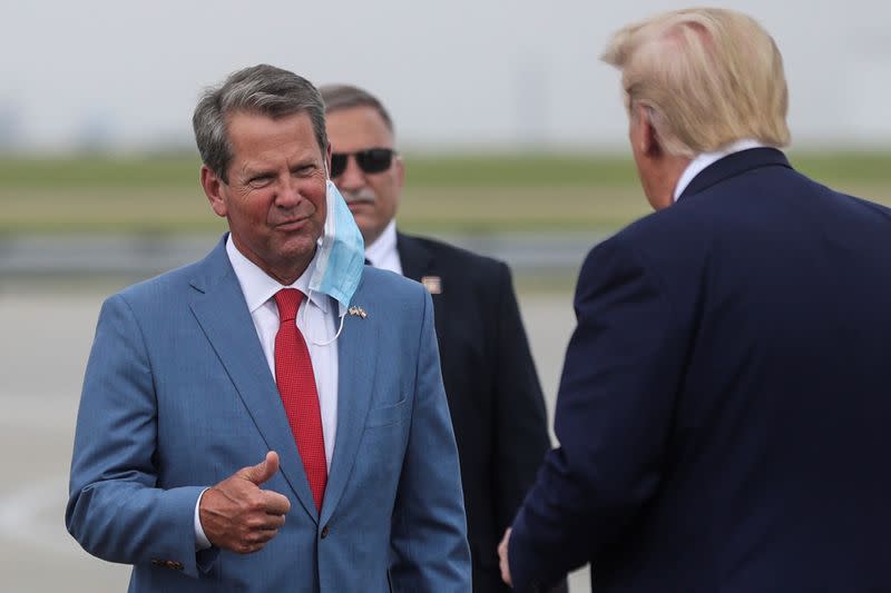 U.S. President Trump arrives at Hartsfield-Jackson Atlanta International Airport in Atlanta, Georgia