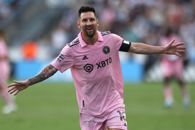 Lionel Messi of Inter Miami CF reacts against the Philadelphia Union  News Photo - Getty Images