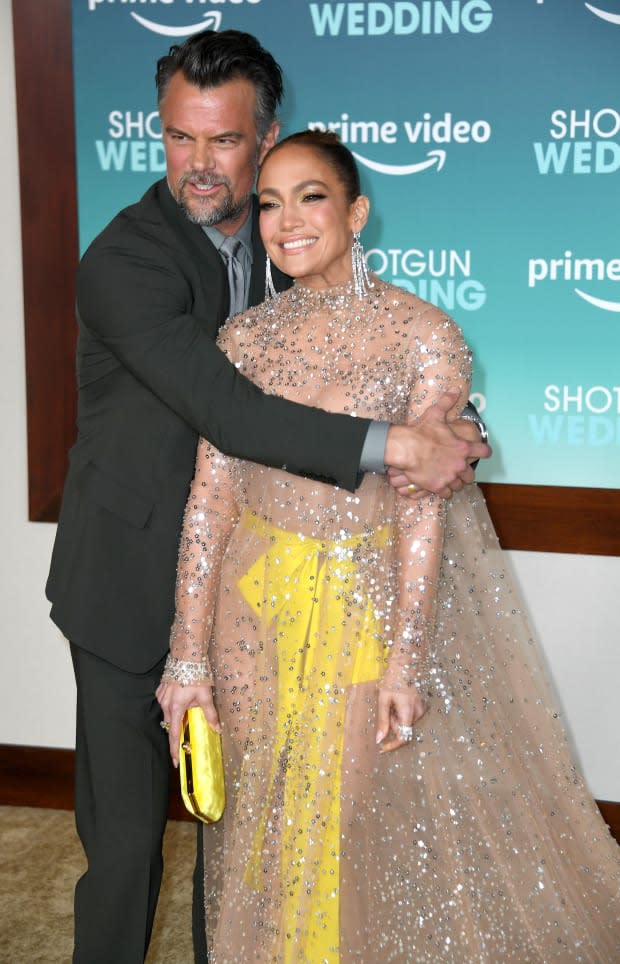 HOLLYWOOD, CALIFORNIA - JANUARY 18: Josh Duhamel and Jennifer Lopez attend the Los Angeles Premiere Of Prime Video's "Shotgun Wedding" held at TCL Chinese Theatre on January 18, 2023 in Hollywood, California. (Photo by Albert L. Ortega/Getty Images)<p><a href="https://www.gettyimages.com/detail/1457612768" rel="nofollow noopener" target="_blank" data-ylk="slk:Albert L. Ortega/Getty Images;elm:context_link;itc:0;sec:content-canvas" class="link ">Albert L. Ortega/Getty Images</a></p>