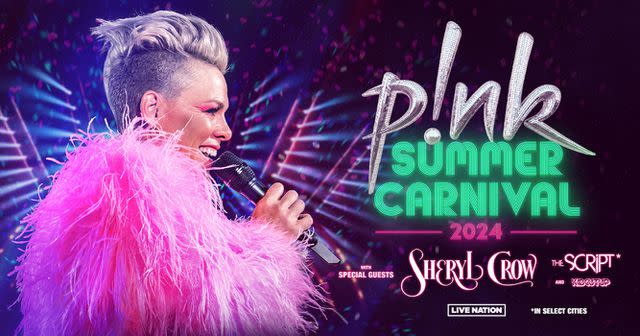 <p>Courtesy of Live Nation</p> Pink Summer Carnival 2024 poster