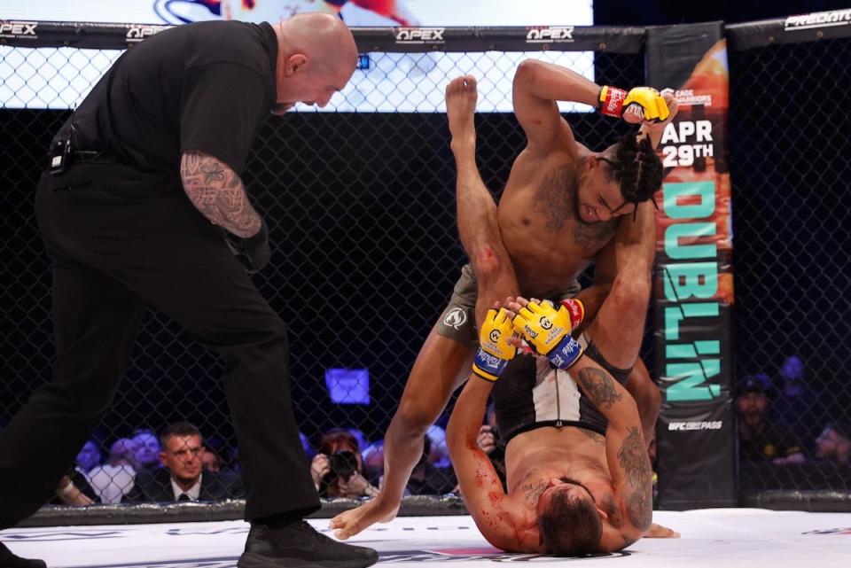 Charriere during his run in Cage Warriors, where he briefly held the featherweight title (Cage Warriors)