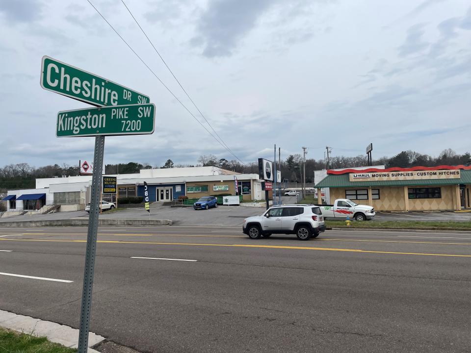 The corner of Cheshire Drive and Kingston Pike, where 27-year-old Mauricio Luna was killed when he was hit by Knoxville police officer Cody Klingmann, who was driving more than 80 mph without lights and siren when he struck Luna's car Aug. 13.