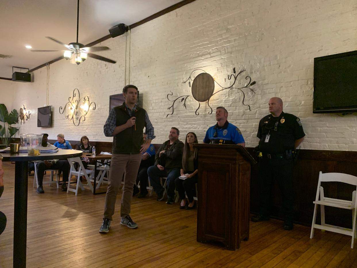 The Wilmington Police Department and Wilmington Downtown, iNC. host a public safety meeting with local business owners and residents to address concerns.