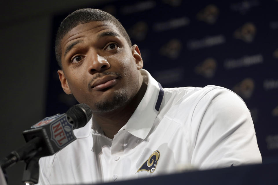 <p>In the 7th round of the NFL Draft, the St. Louis Rams selected Sam. This was a historic moment for the league as Sam was the first openly gay athlete to play for the NFL. The emotional moment Sam received the official call was televised and it was apparent the decision was, above all else, purely about the sport. President Obama would go on to celebrate the occasion stating, “From the playing field to the corporate boardroom, LGBT Americans prove every day that you should be judged by what you do and not who you are.” </p>