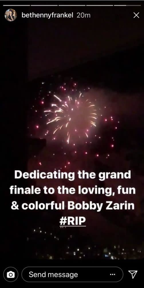 Fireworks on Bethenny Frankel's Instagram