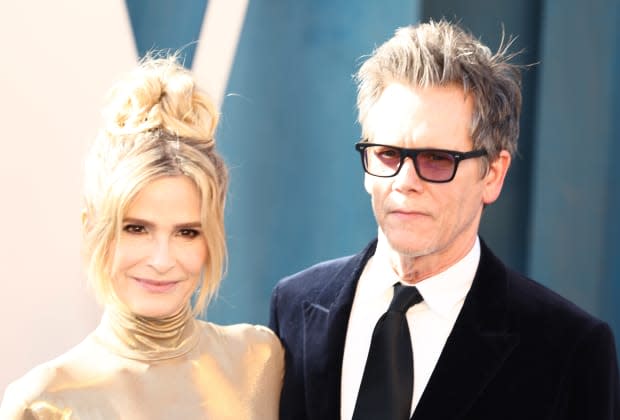 Kyra Sedgwick and Kevin Bacon attend the Vanity Fair Oscar Party hosted by Radhika Jones at Wallis Annenberg Center for the Performing Arts on March 27, 2022, in Beverly Hills, California.<p><a href="https://www.gettyimages.com/detail/1388074434" rel="nofollow noopener" target="_blank" data-ylk="slk:Arturo Holmes/Getty Images;elm:context_link;itc:0;sec:content-canvas" class="link ">Arturo Holmes/Getty Images</a></p>