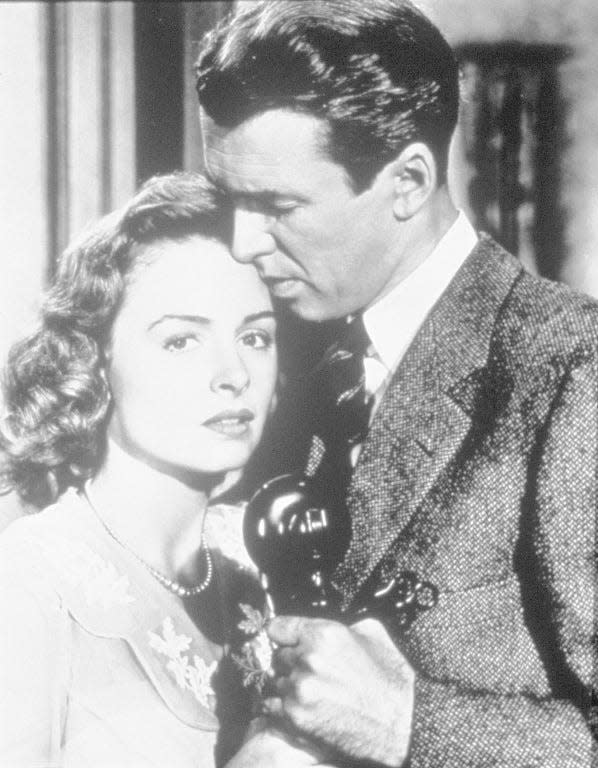 Donna Reed, left, and Jimmy Stewart in the Frank Capra classic "It's a Wonderful Life."