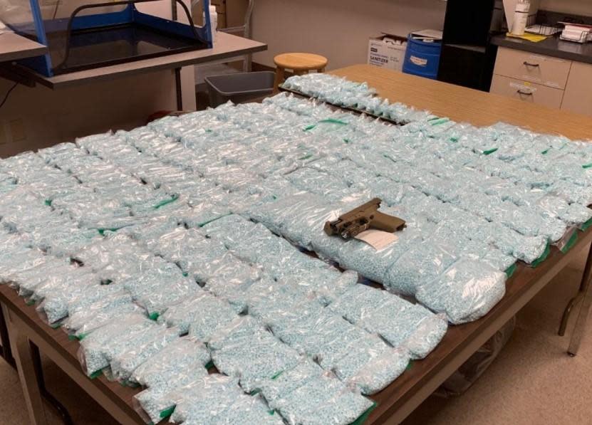 The Phoenix Police Department seized 950,000 fentanyl pills and arrested two people in what it called the biggest fentanyl seizure in the city's history. Sept. 24, 2022.  / Credit: Phoenix Police Department