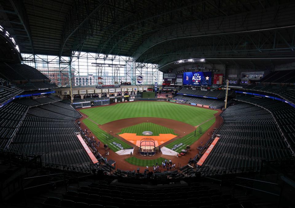 A view of Houston's Minute Maid Park during workouts on Thursday.