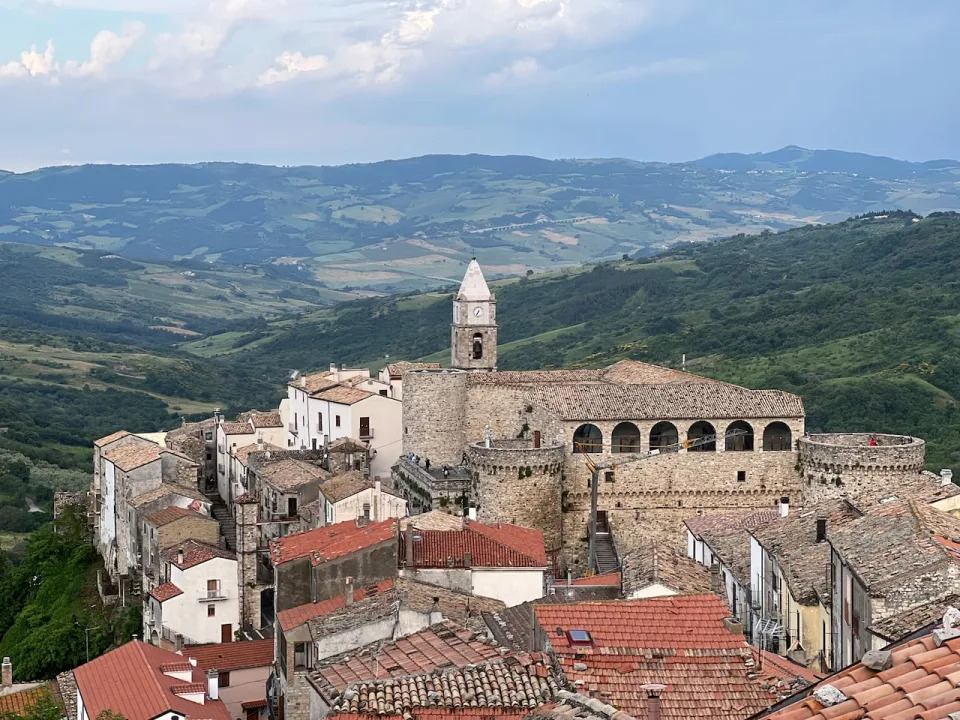 Civitacampomarano, a semi-abandoned hilltop town in Molise, southern Italy, has injected new life into the town through street art. Once home to about 3,000 residents, its population is now down to about 300.   (Megan Williams/CBC - image credit)