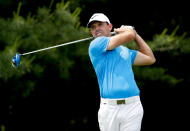 <p>DUBLIN, OH - JUNE 03: Charl Schwartzel of South Africa hits his tee shot on the par 4 17th hole during the second round of The Memorial Tournament at Muirfield Village Golf Club on June 3, 2016 in Dublin, Ohio. (Photo by Andy Lyons/Getty Images)</p>