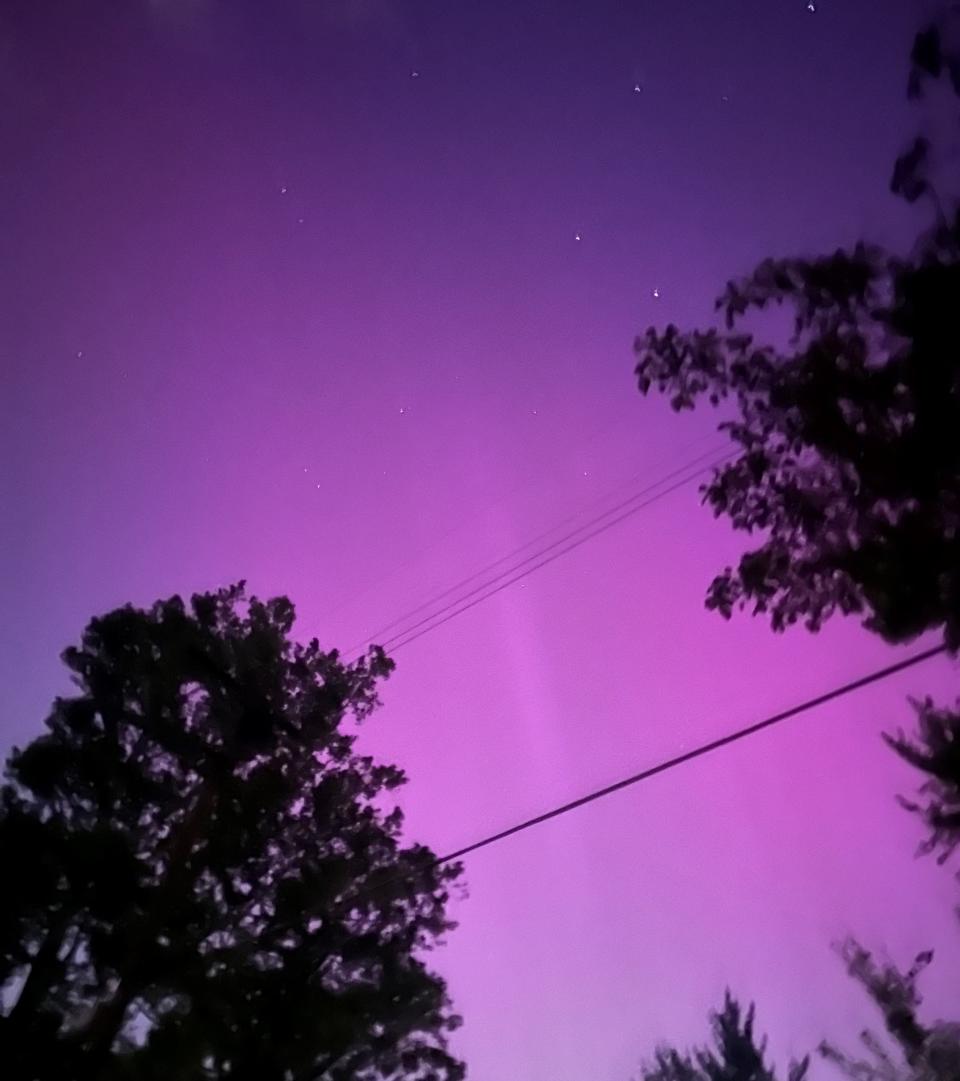 Northern lights seen from Terrace Park, Ohio on Friday, May 10, 2024.