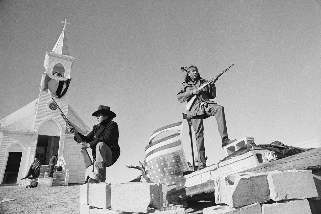 Native Americans Stand Guard