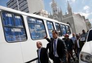 Venezuela's National Assembly President and opposition leader Juan Guaido, who many nations have recognised as the country's rightful interim ruler, walks to the National Assembly building in Caracas