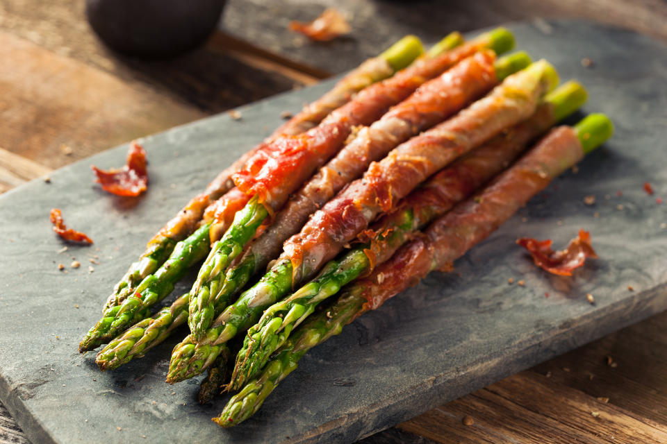 Prosciutto wrapped in asparagus is a simple way to serve the vegetable. (Getty Images)