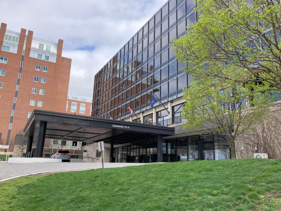 The Hilton Burlington Lake Champlain pictured on April 20, 2023. The lakefront hotel will soon rebrand to Hotel Champlain and upgrade its dining and fitness offerings.