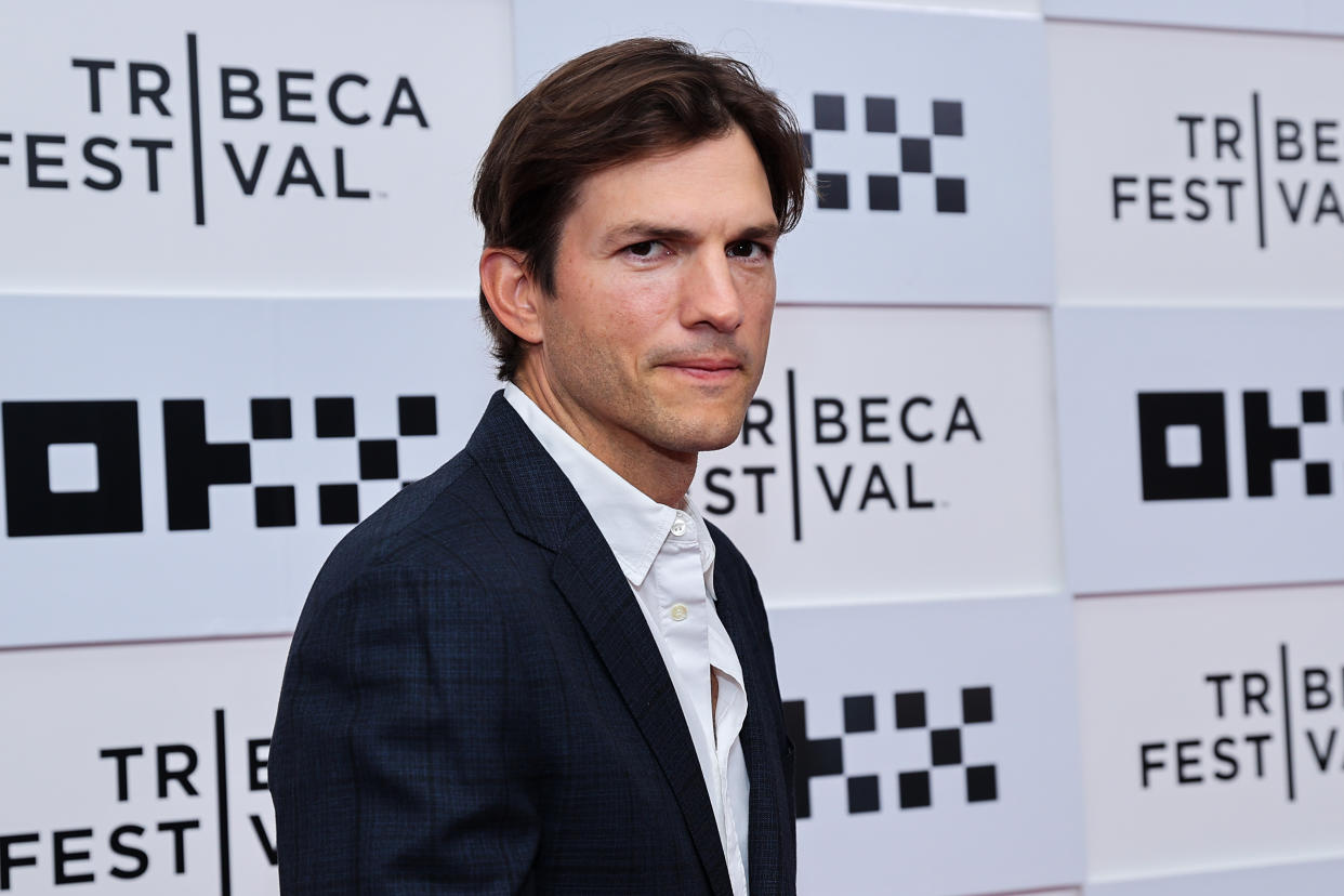 NEW YORK, NY - JUNE 12: Actor Ashton Kutcher is seen on the Red Carpet of 'VENGEANCE' World Premiere at 2022 Tribeca Festival in New York City, United States on June 12, 2022. (Photo by Tayfun Coskun/Anadolu Agency via Getty Images)