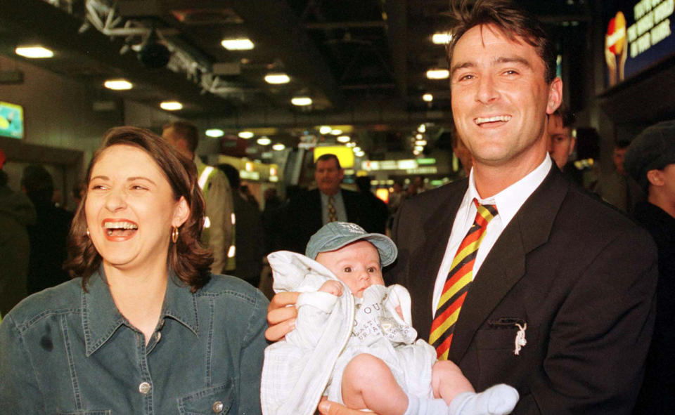 Graham Thorpe, pictured here with wife Nicola and son Henry.