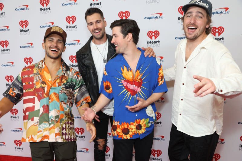 Big Time Rush attends the iHeartRadio Music Festival in 2022. File Photo by James Atoa/UPI