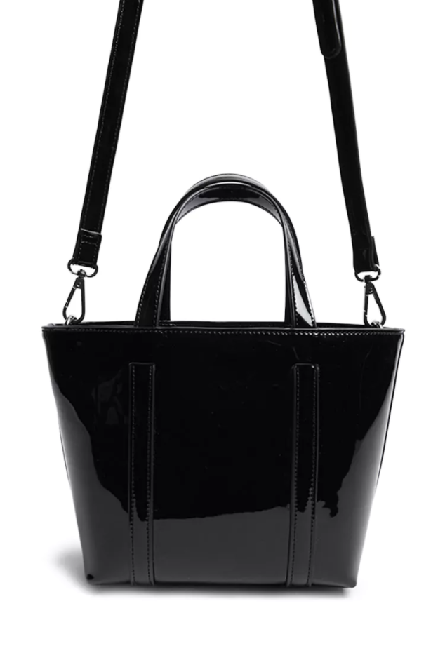 Mini Faux Patent Leather Tote