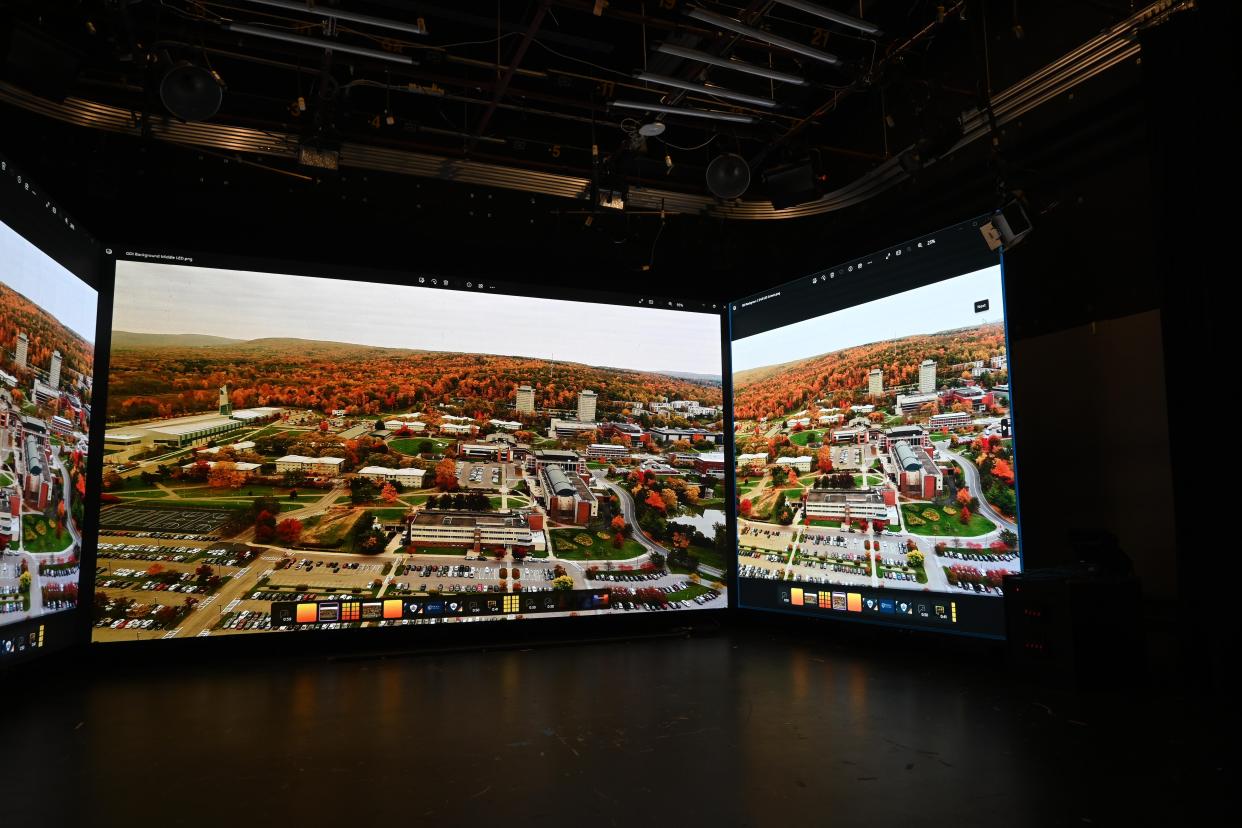 A cube, an advanced form of a studio green screen, inside Park Hall. Oct. 18, 2023.