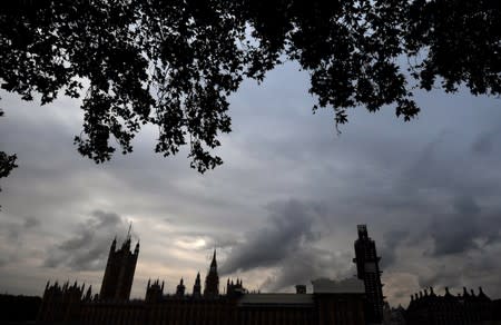 View of the Houses of Parliament in London